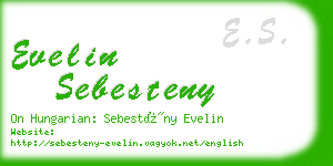 evelin sebesteny business card